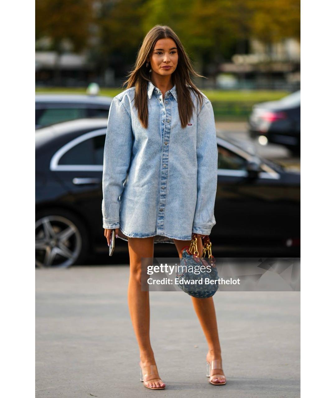 DIESEL Голубая деним рубашка, фото 4