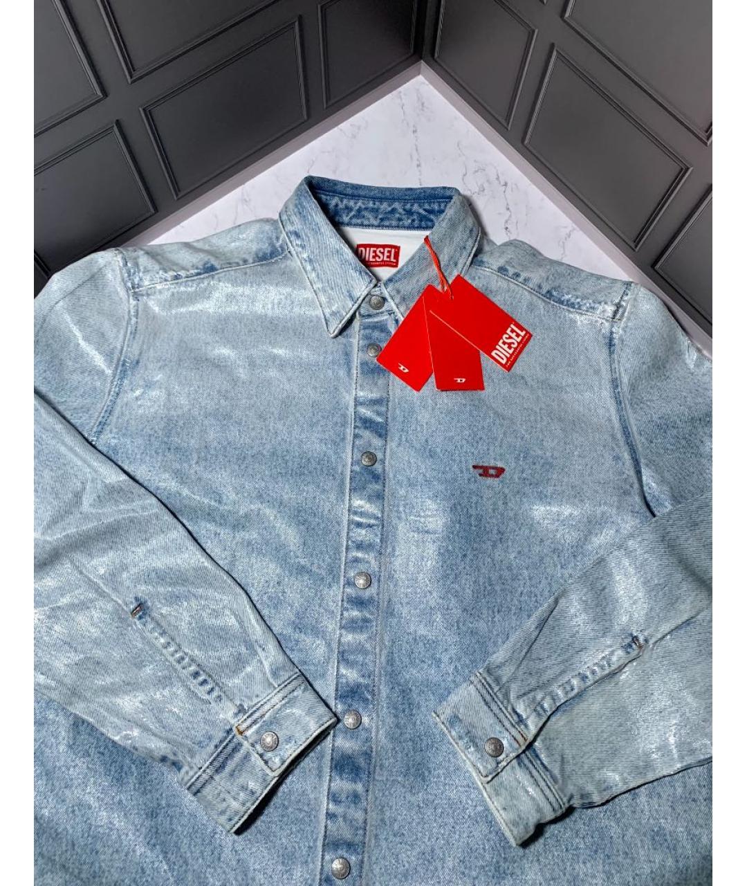 DIESEL Голубая деним рубашка, фото 6