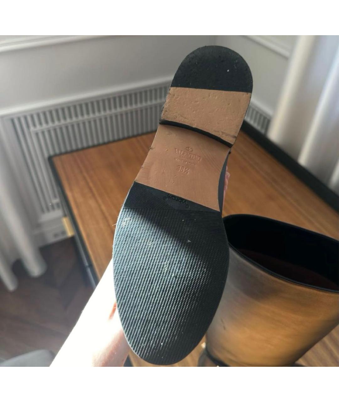 VALENTINO Черные кожаные сапоги, фото 5