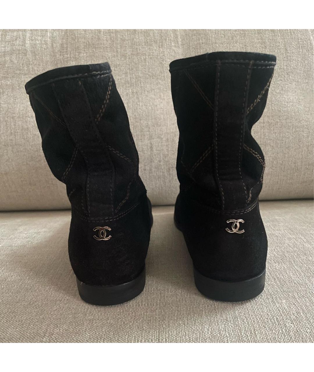 CHANEL Коричневые замшевые полусапоги, фото 4