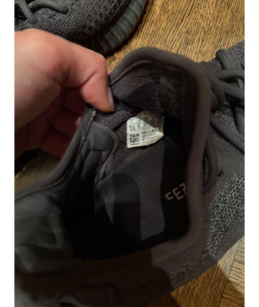 YEEZY Черные текстильные кроссовки, фото 4