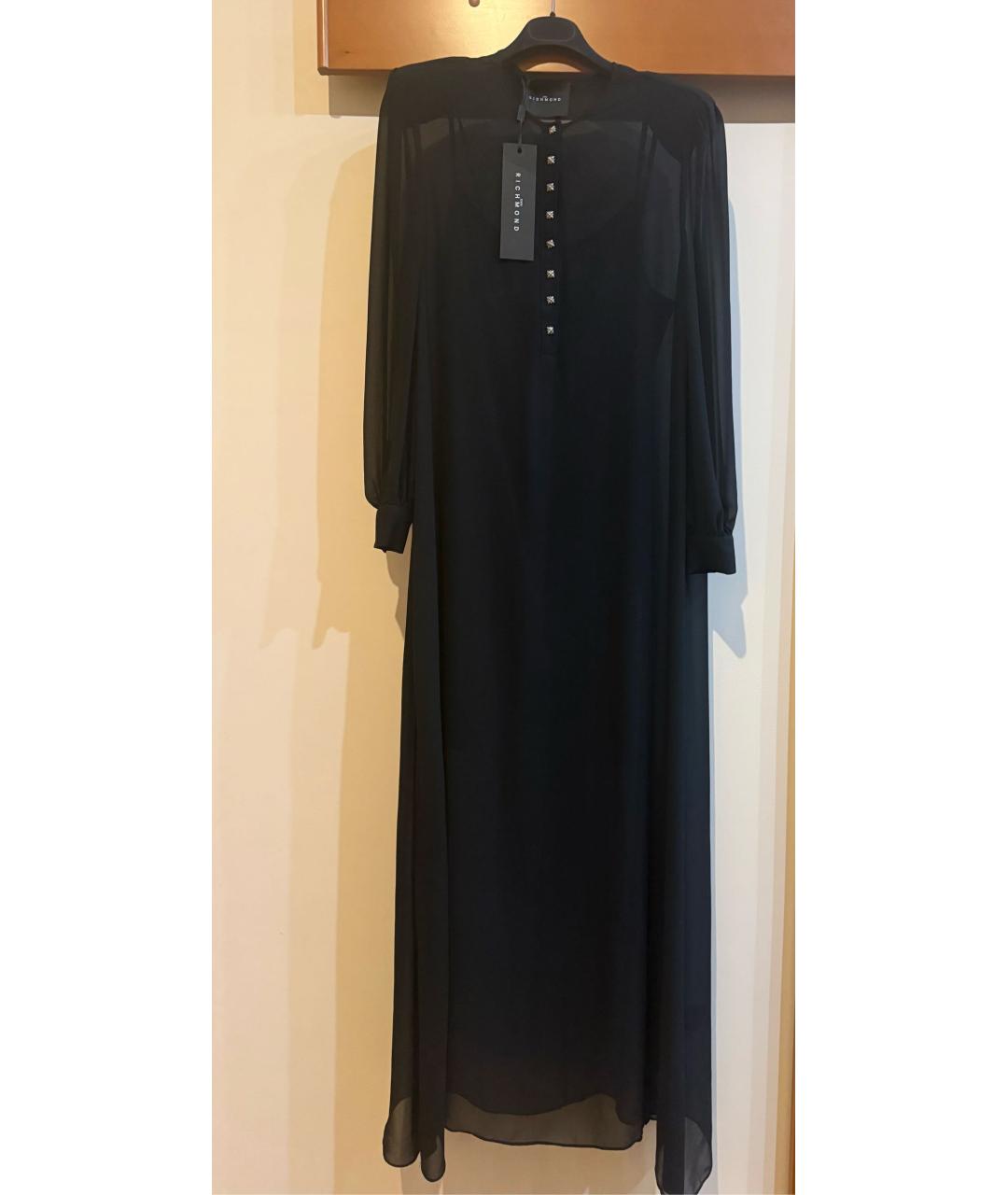 JOHN RICHMOND Черное полиэстеровое вечернее платье, фото 8