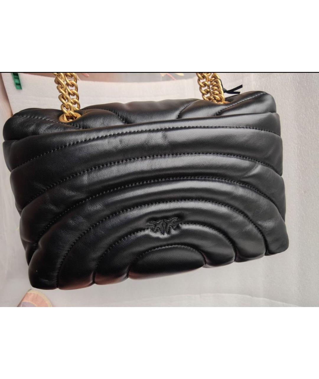 PINKO Черная кожаная сумка через плечо, фото 3