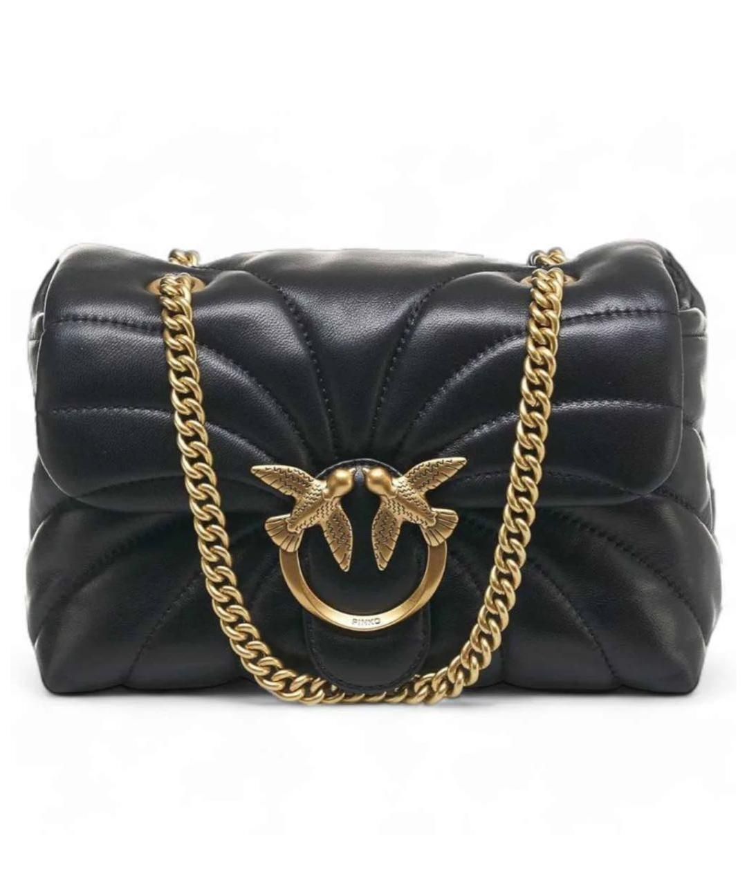 PINKO Черная кожаная сумка через плечо, фото 1