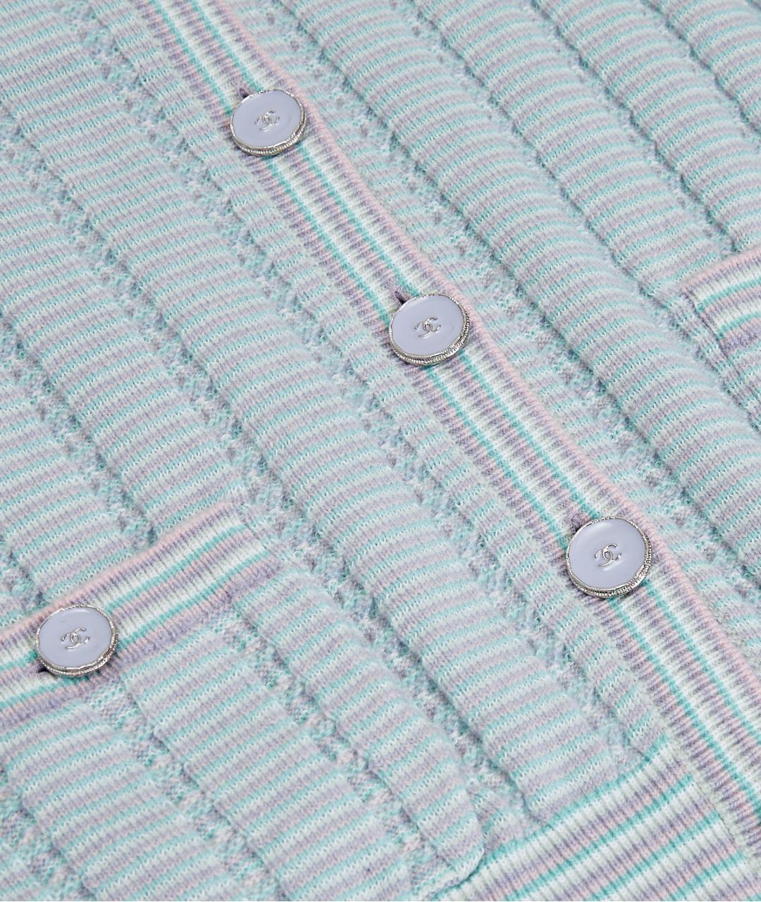 CHANEL Голубой кашемировый кардиган, фото 4