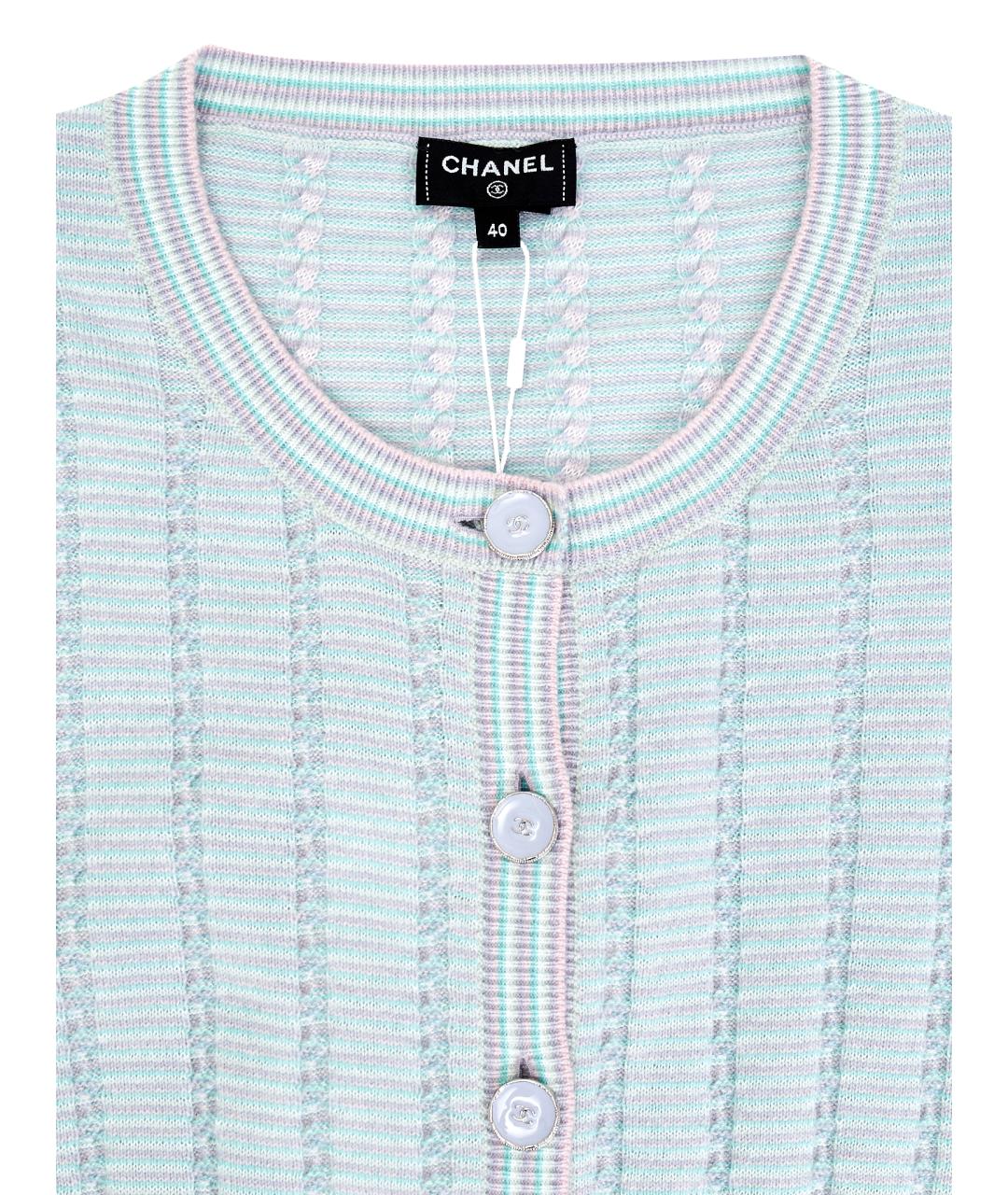 CHANEL Голубой кашемировый кардиган, фото 11