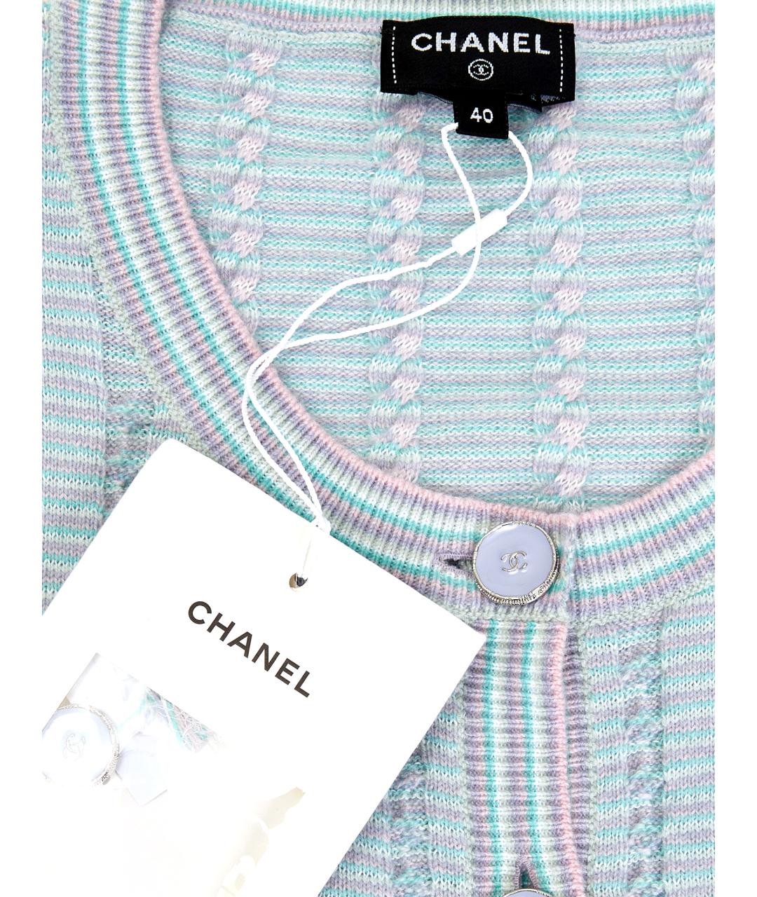 CHANEL Голубой кашемировый кардиган, фото 15