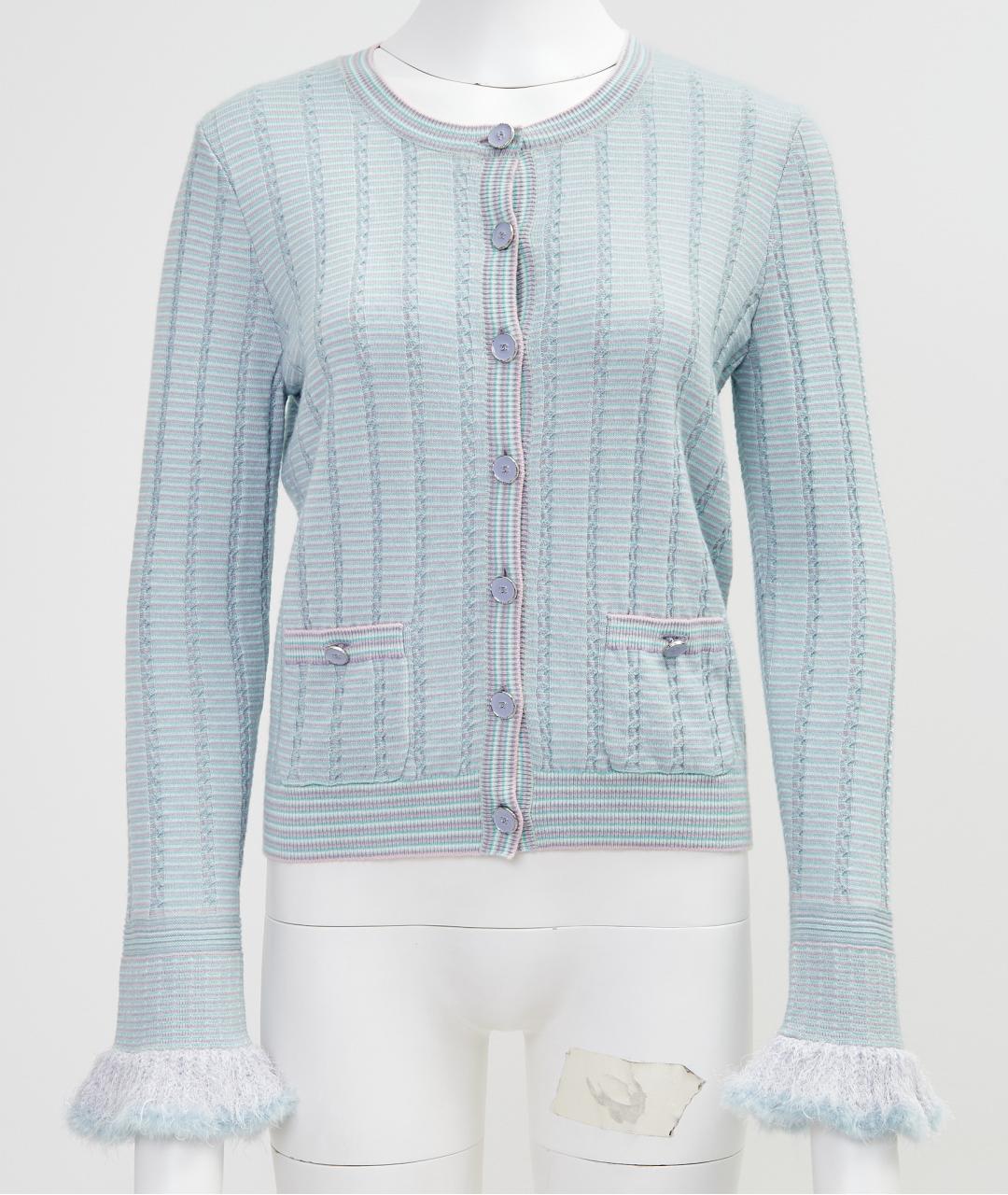 CHANEL Голубой кашемировый кардиган, фото 9