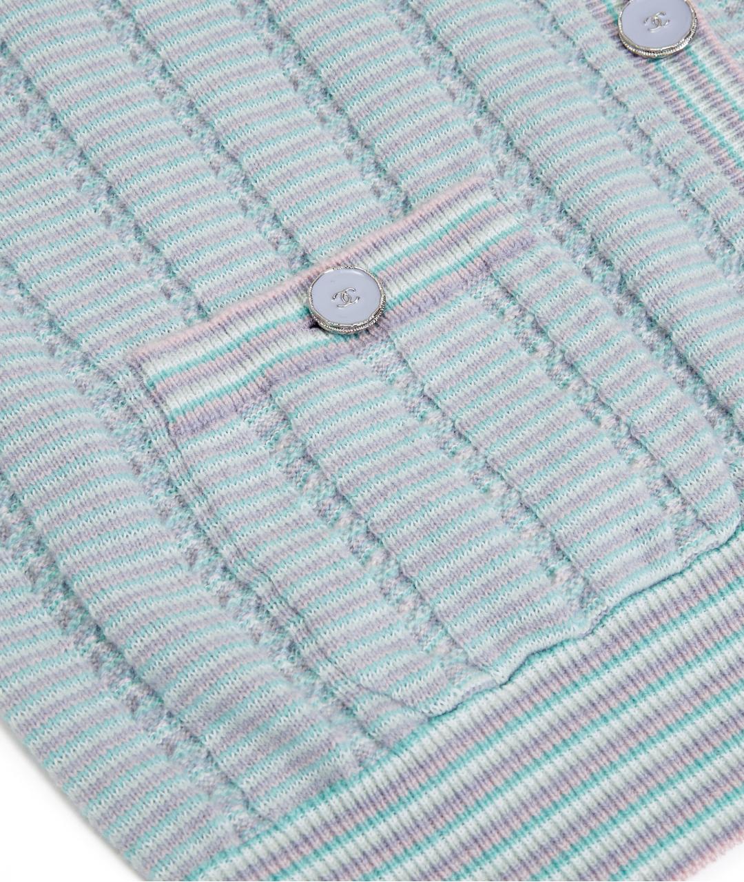CHANEL Голубой кашемировый кардиган, фото 5