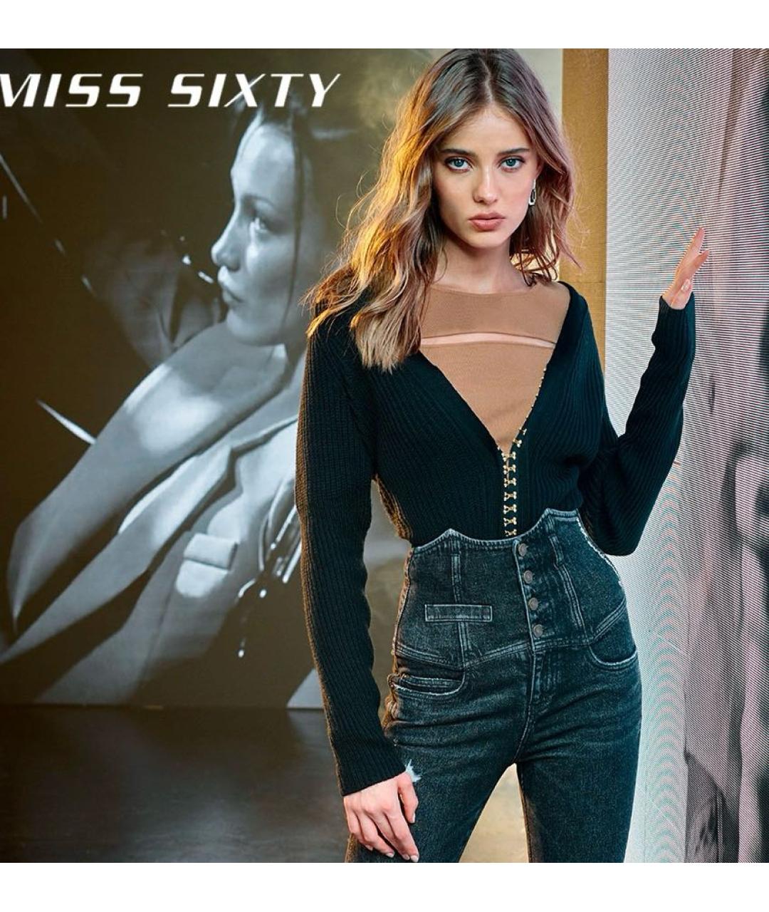 MISS BLUMARINE Черный шерстяной джемпер / свитер, фото 2