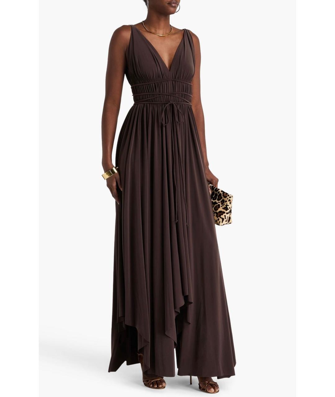 NORMA KAMALI Коричневое коктейльное платье, фото 2