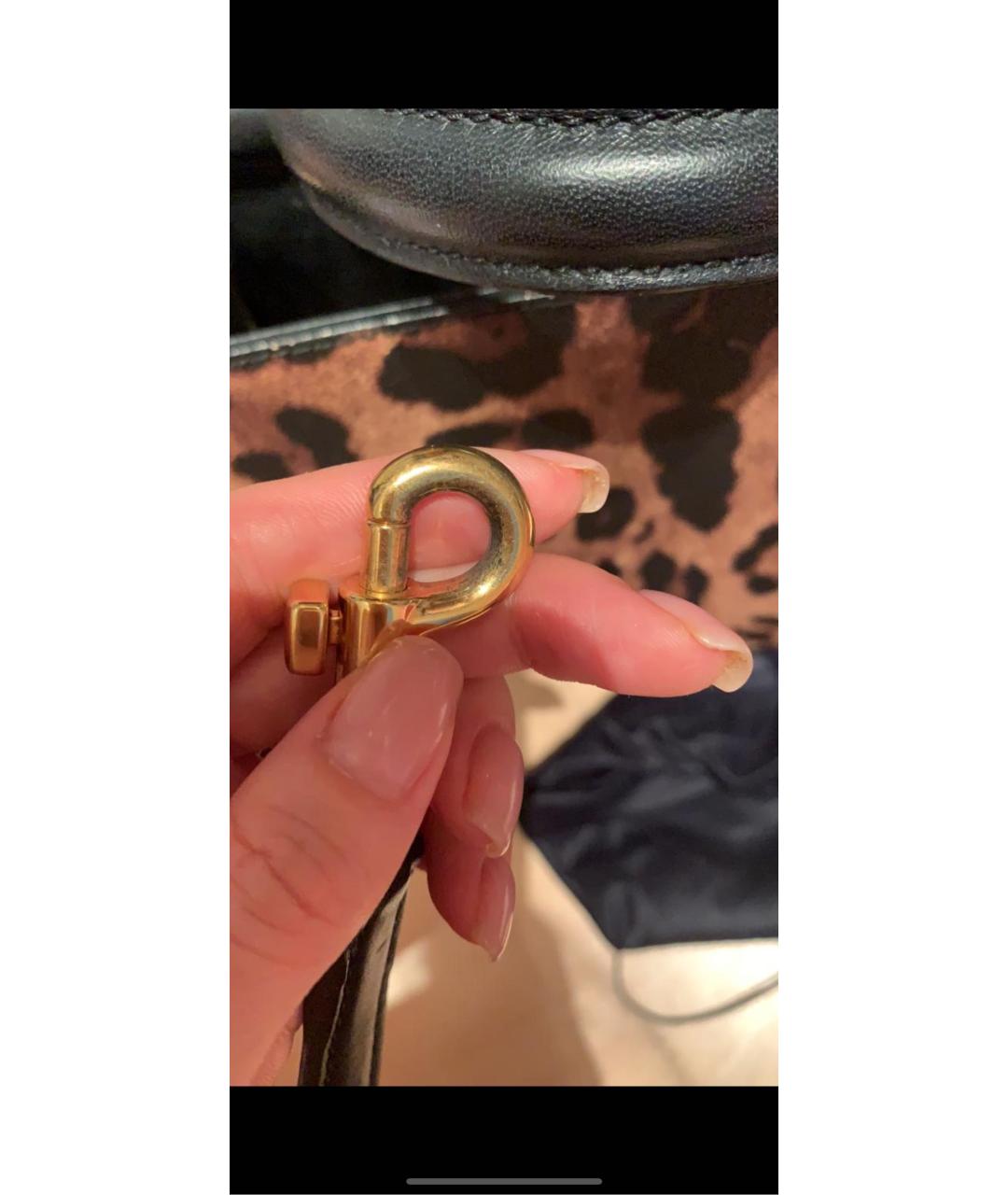 DOLCE&GABBANA Коричневая кожаная сумка через плечо, фото 3