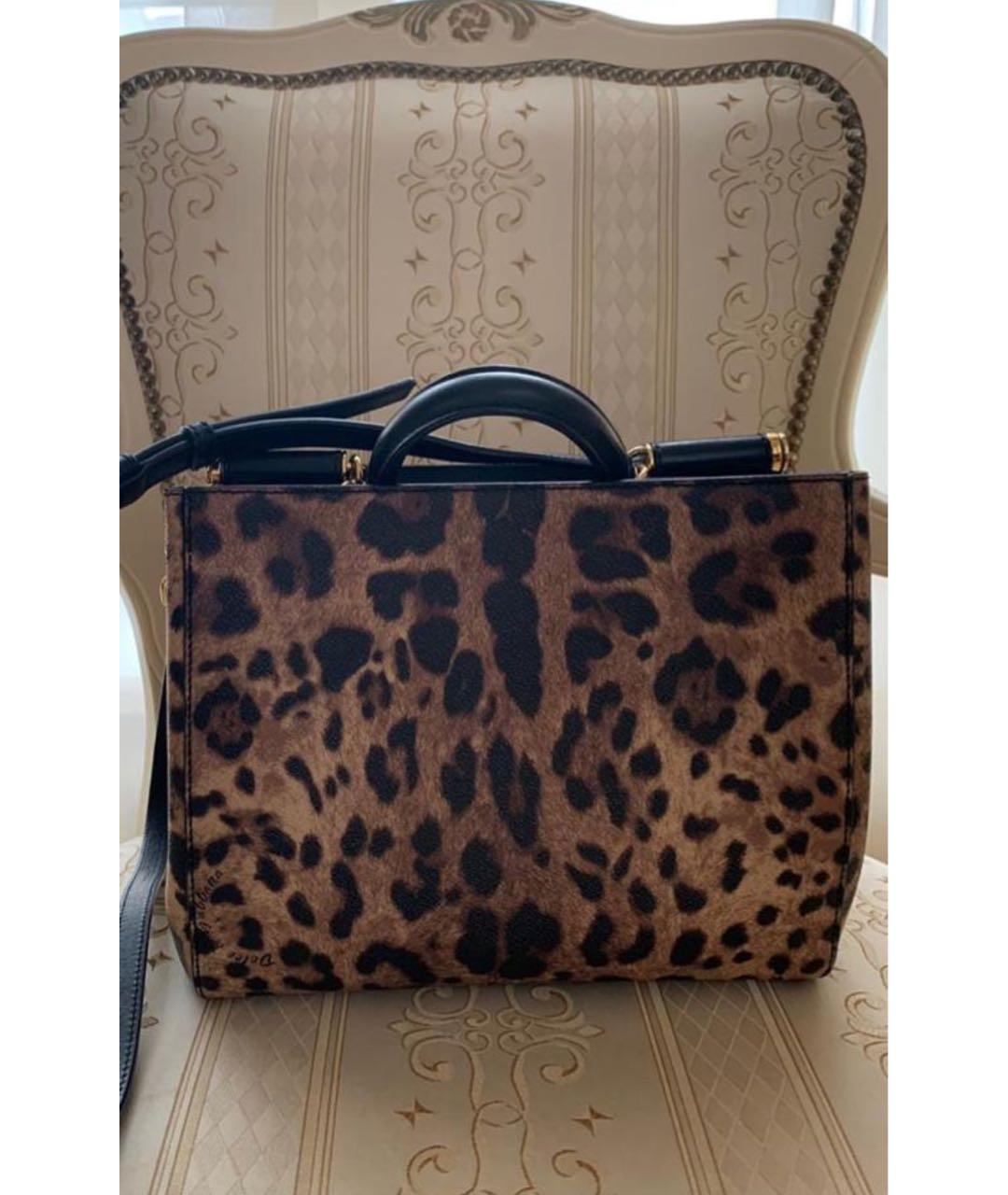 DOLCE&GABBANA Коричневая кожаная сумка через плечо, фото 5