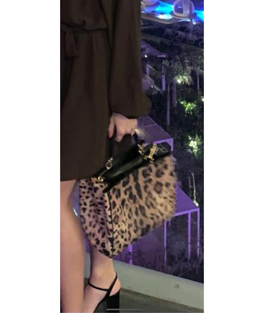 DOLCE&GABBANA Коричневая кожаная сумка через плечо, фото 4