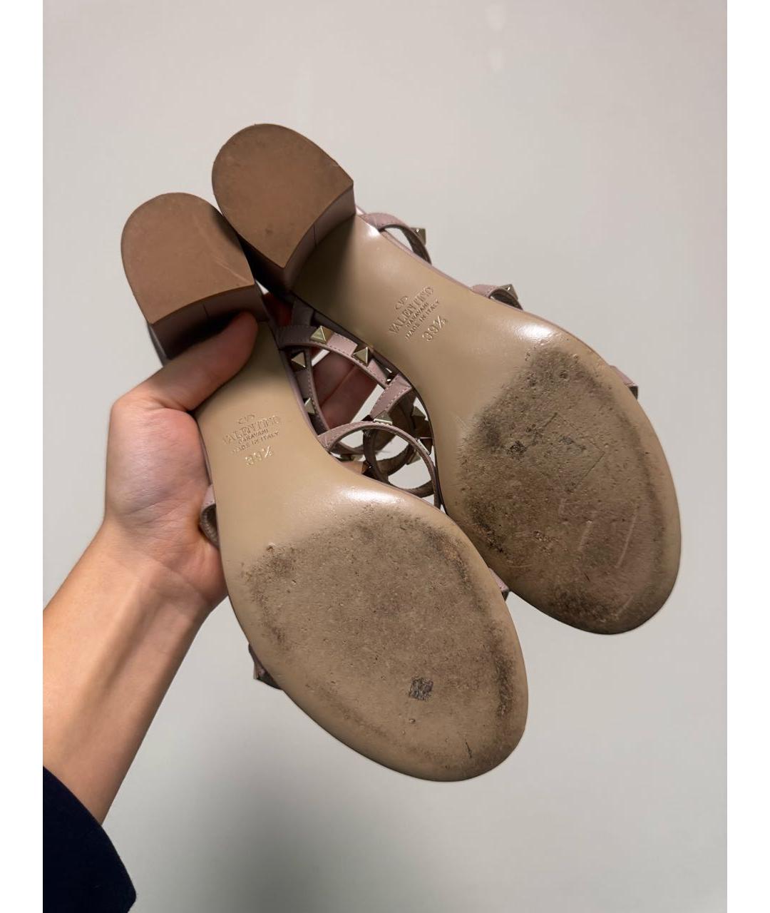 VALENTINO Розовые кожаные мюли, фото 7