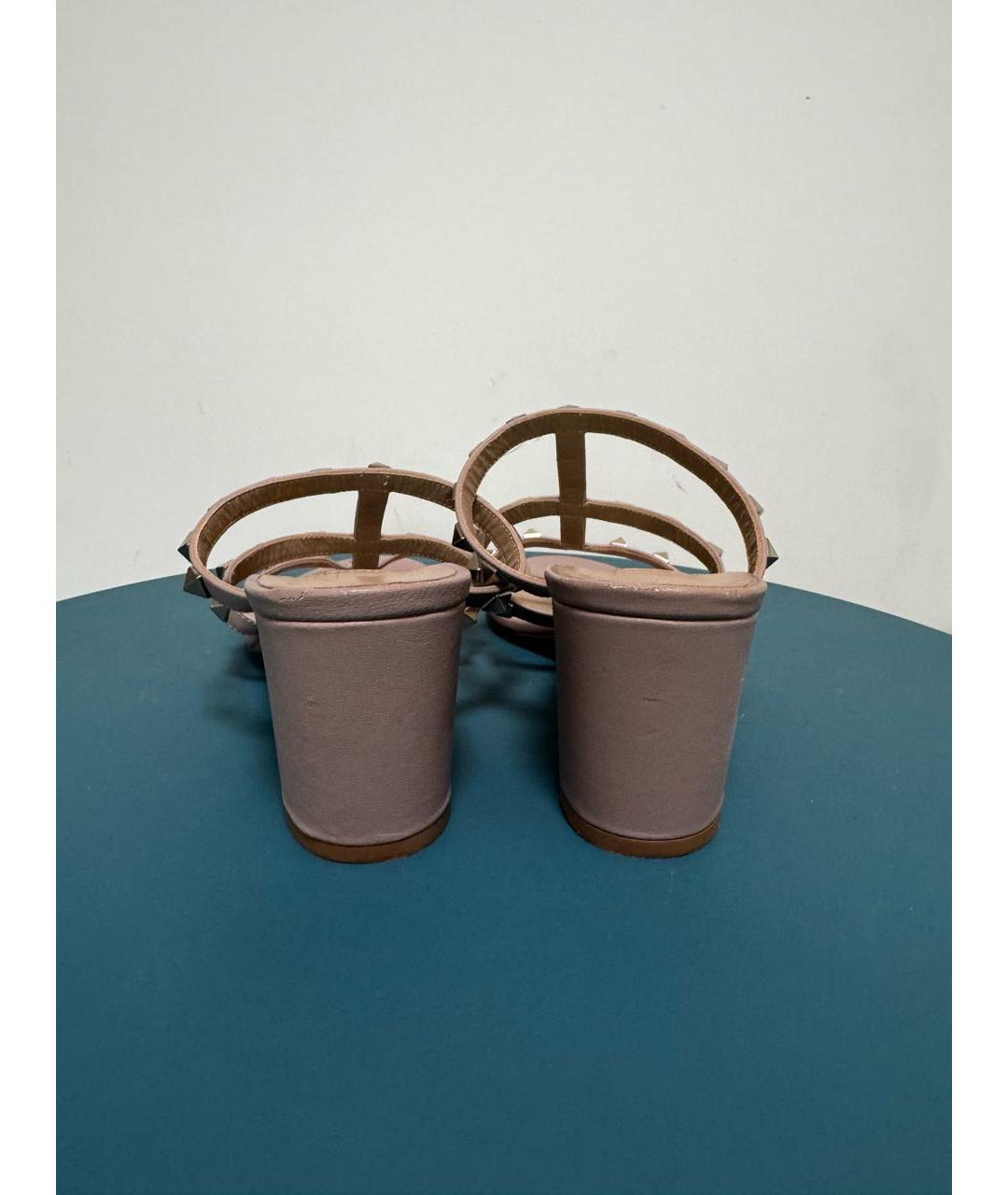 VALENTINO Розовые кожаные мюли, фото 4