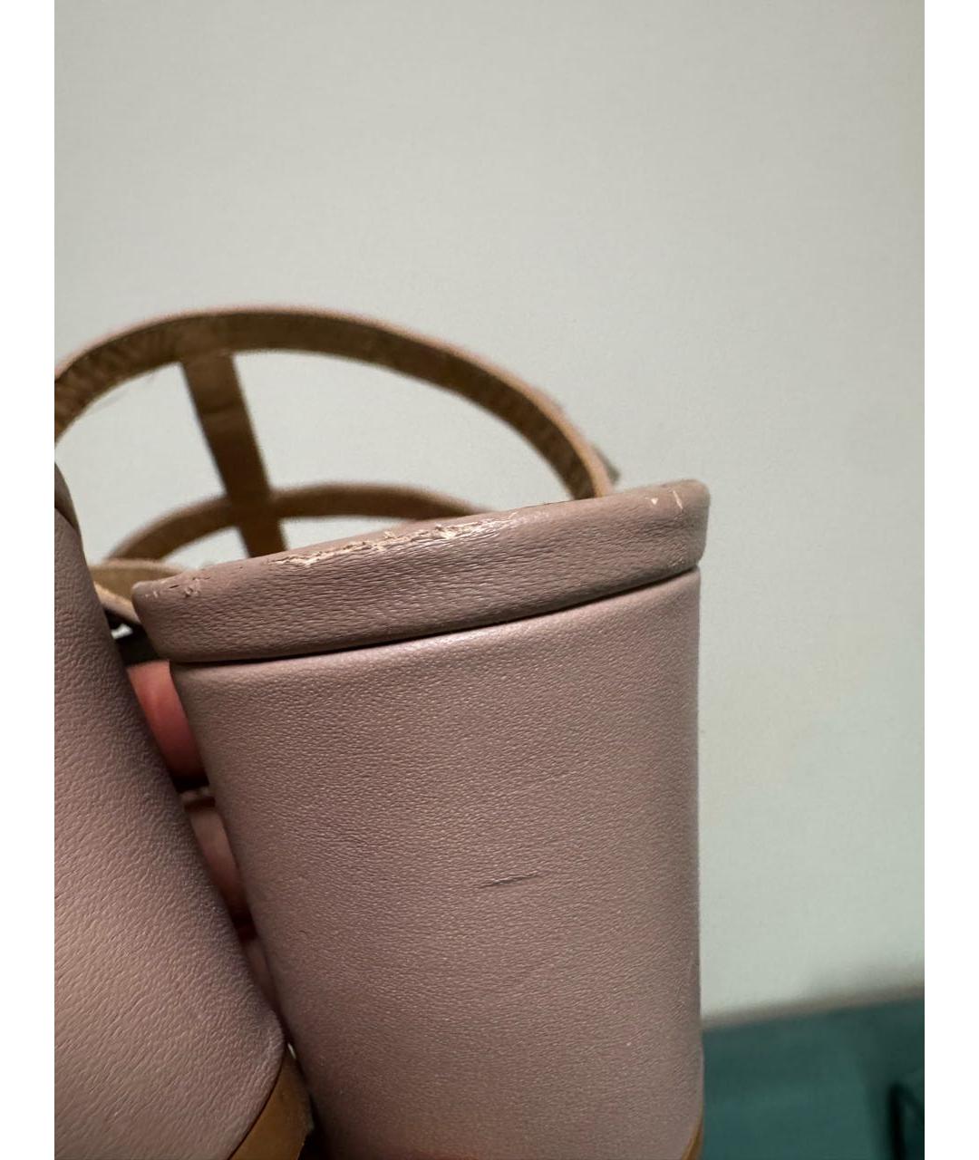 VALENTINO Розовые кожаные мюли, фото 6