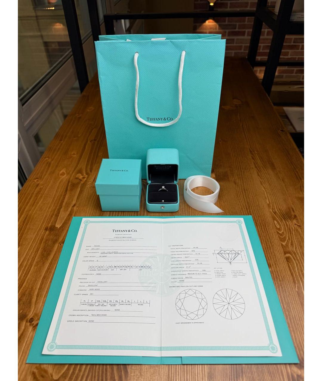 TIFFANY&CO Серебряное платиновое кольцо, фото 2