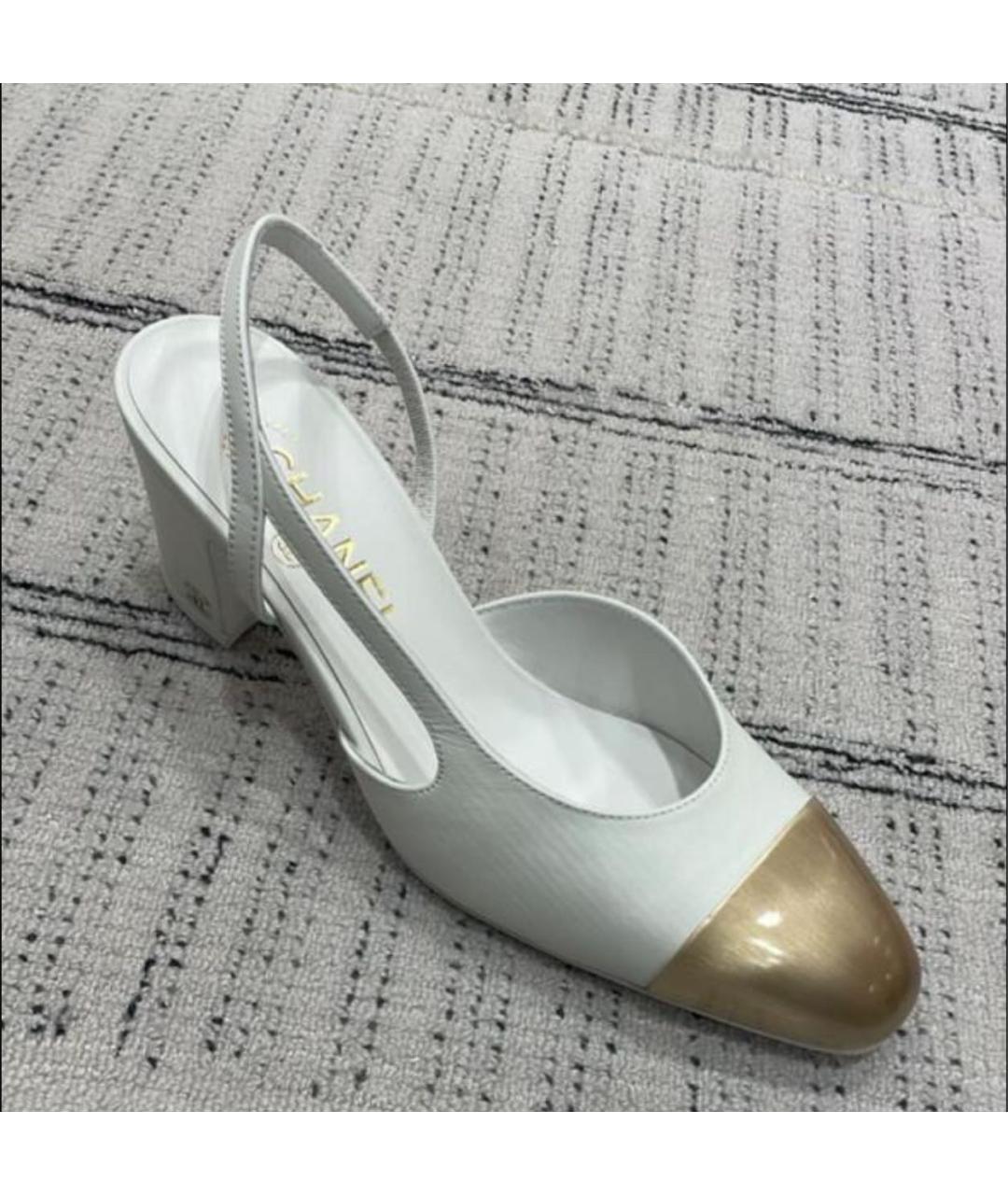 CHANEL Белые кожаные туфли, фото 3