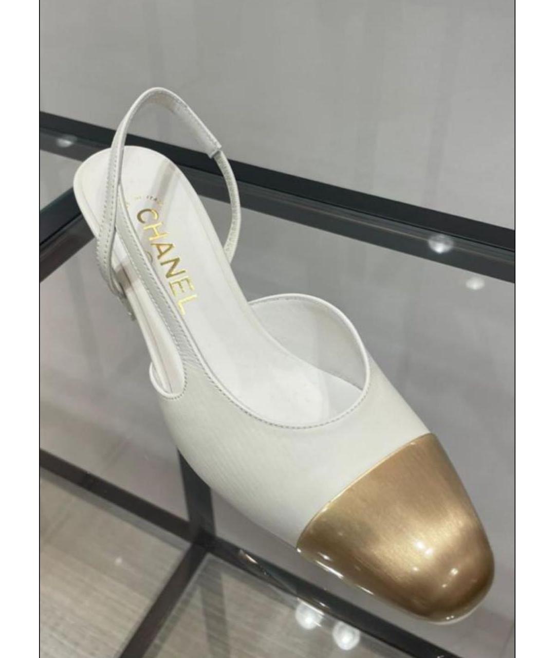 CHANEL Белые кожаные туфли, фото 2