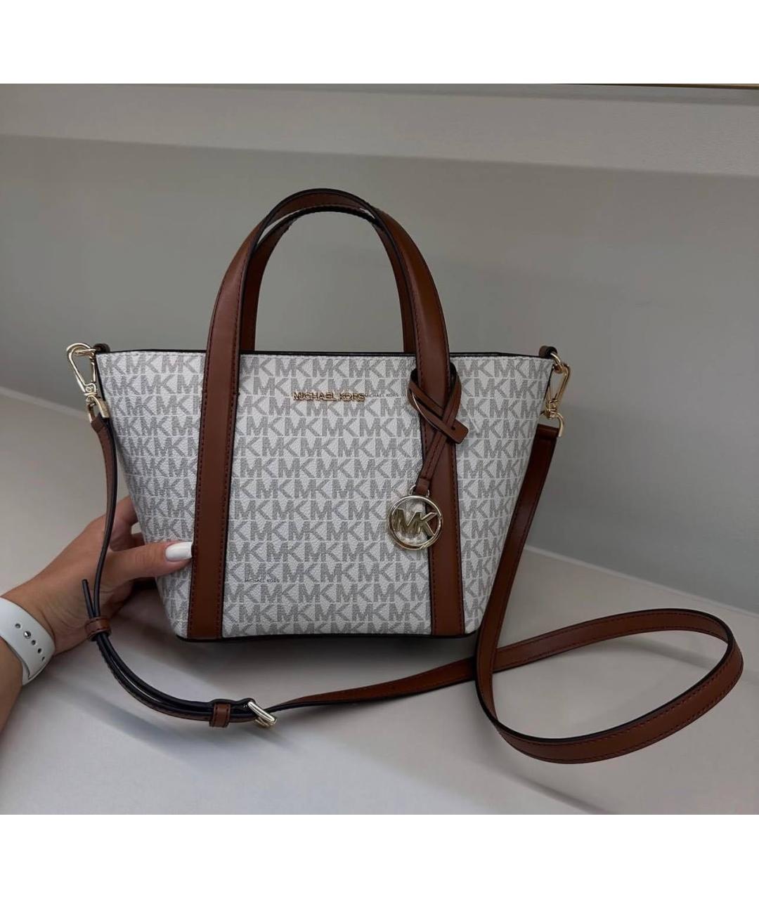 MICHAEL KORS Бежевая кожаная сумка тоут, фото 3