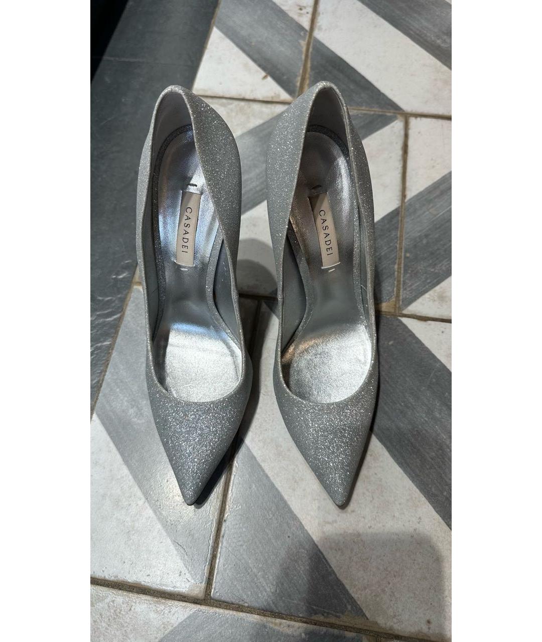 CASADEI Серебряные кожаные туфли, фото 3