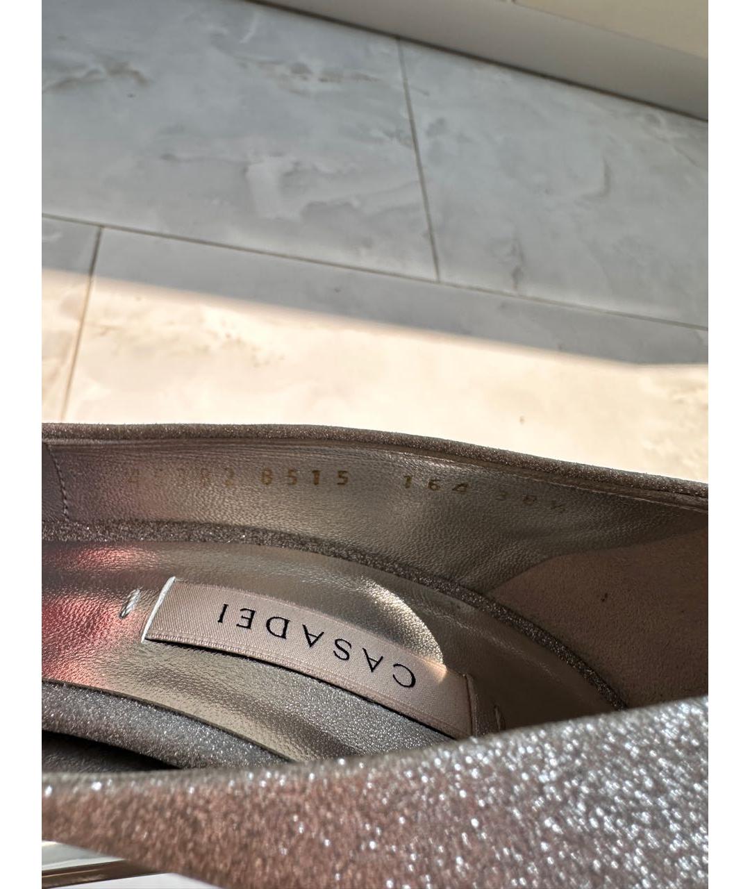 CASADEI Серебряные кожаные туфли, фото 6