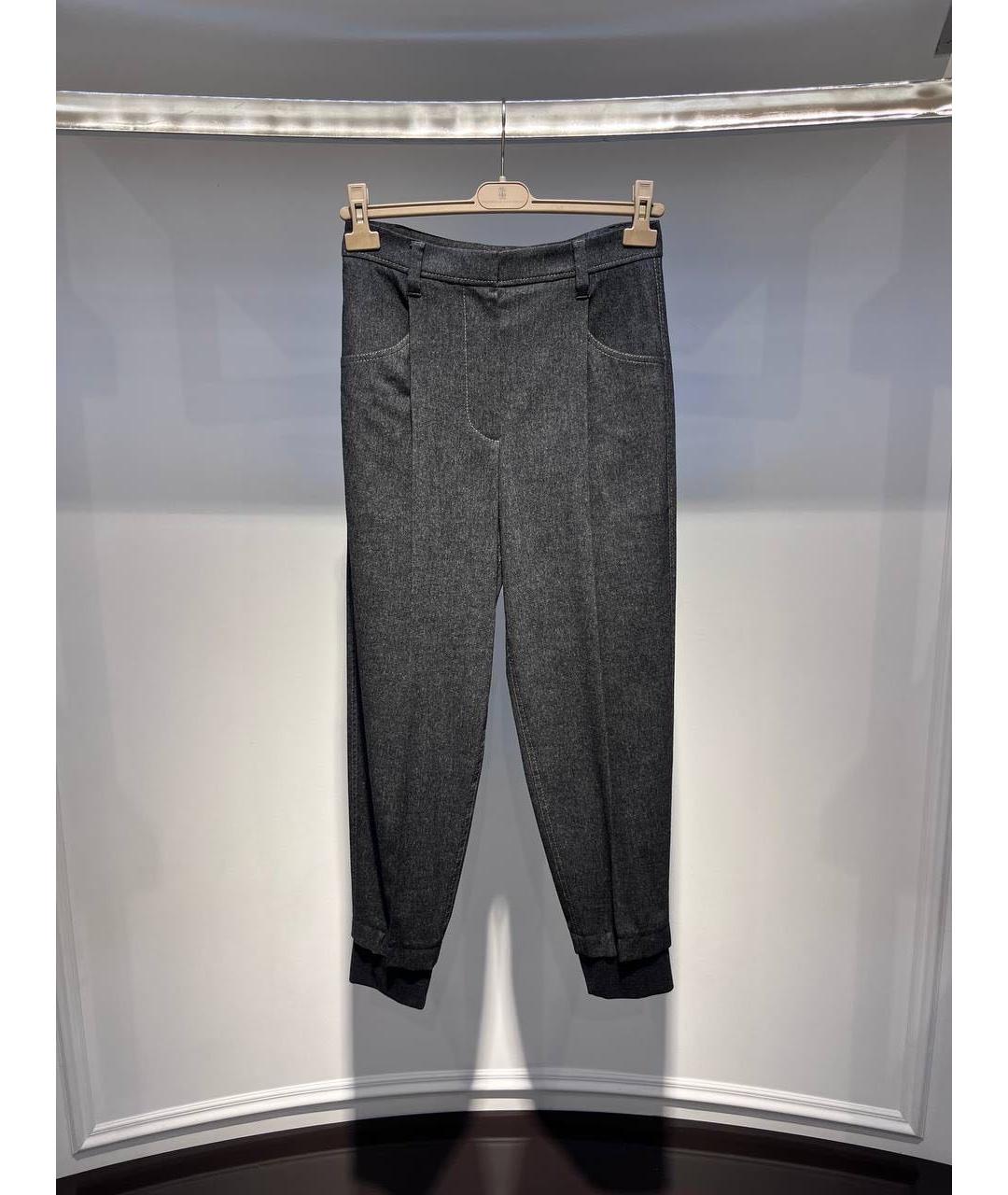 BRUNELLO CUCINELLI Серые прямые брюки, фото 3