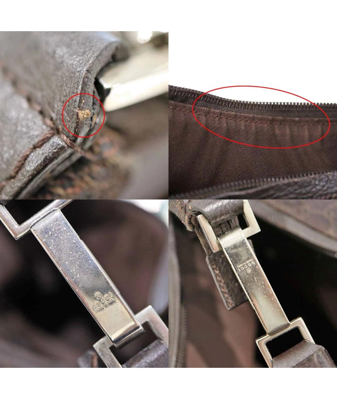 GUCCI Коричневая тканевая сумка тоут, фото 7