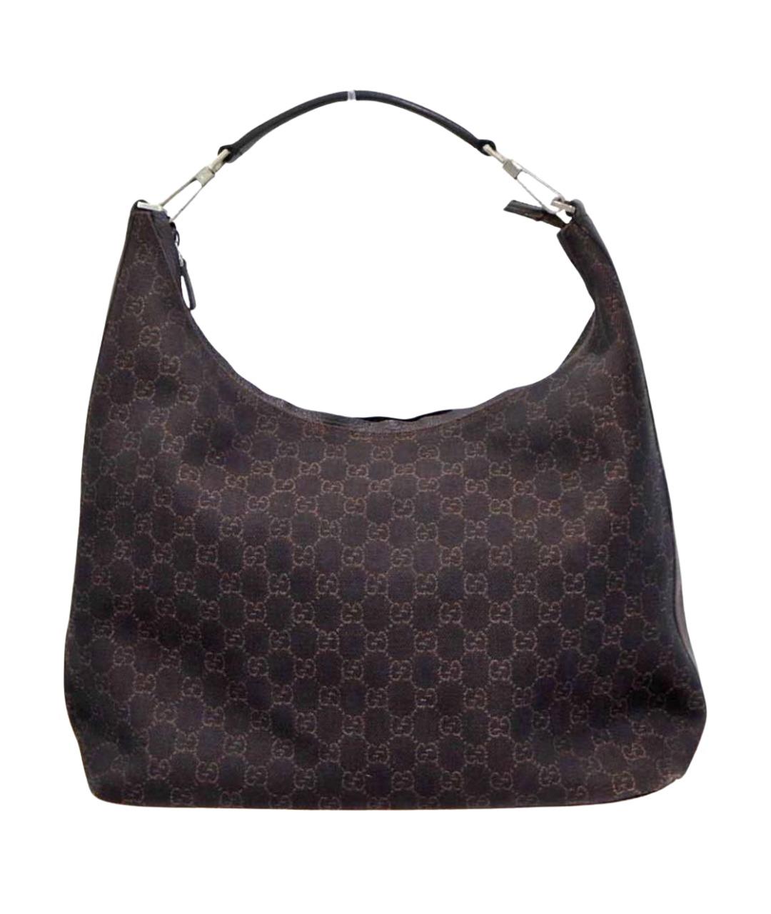 GUCCI Коричневая тканевая сумка тоут, фото 1