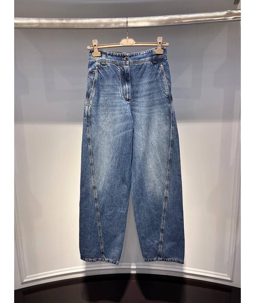 BRUNELLO CUCINELLI Синие прямые джинсы, фото 3