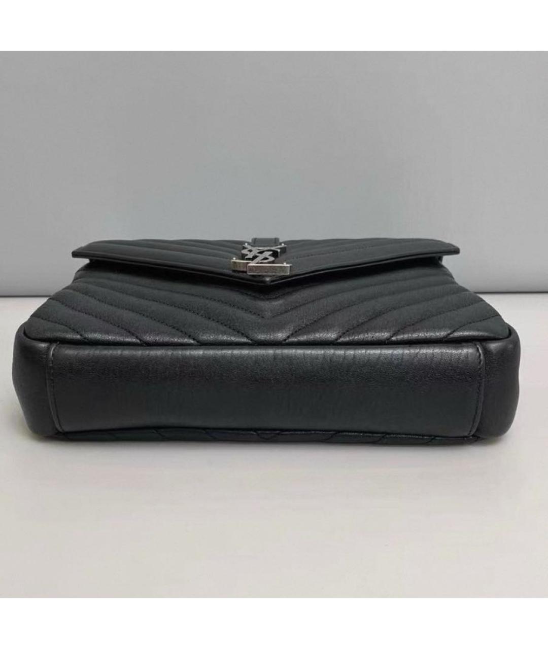 SAINT LAURENT Черная кожаная сумка через плечо, фото 8