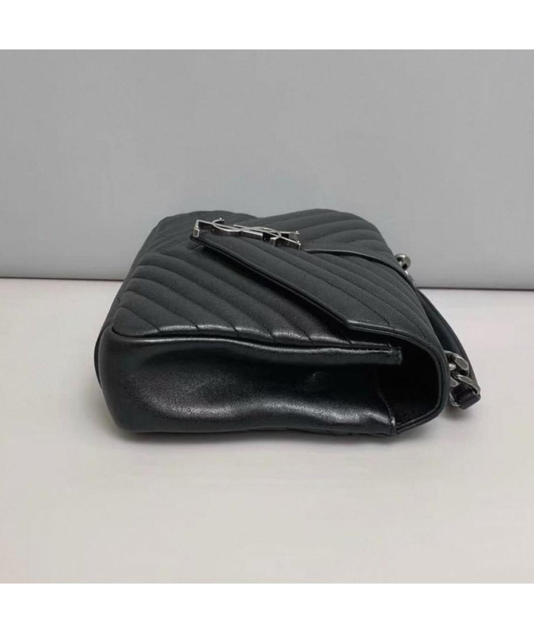 SAINT LAURENT Черная кожаная сумка через плечо, фото 5