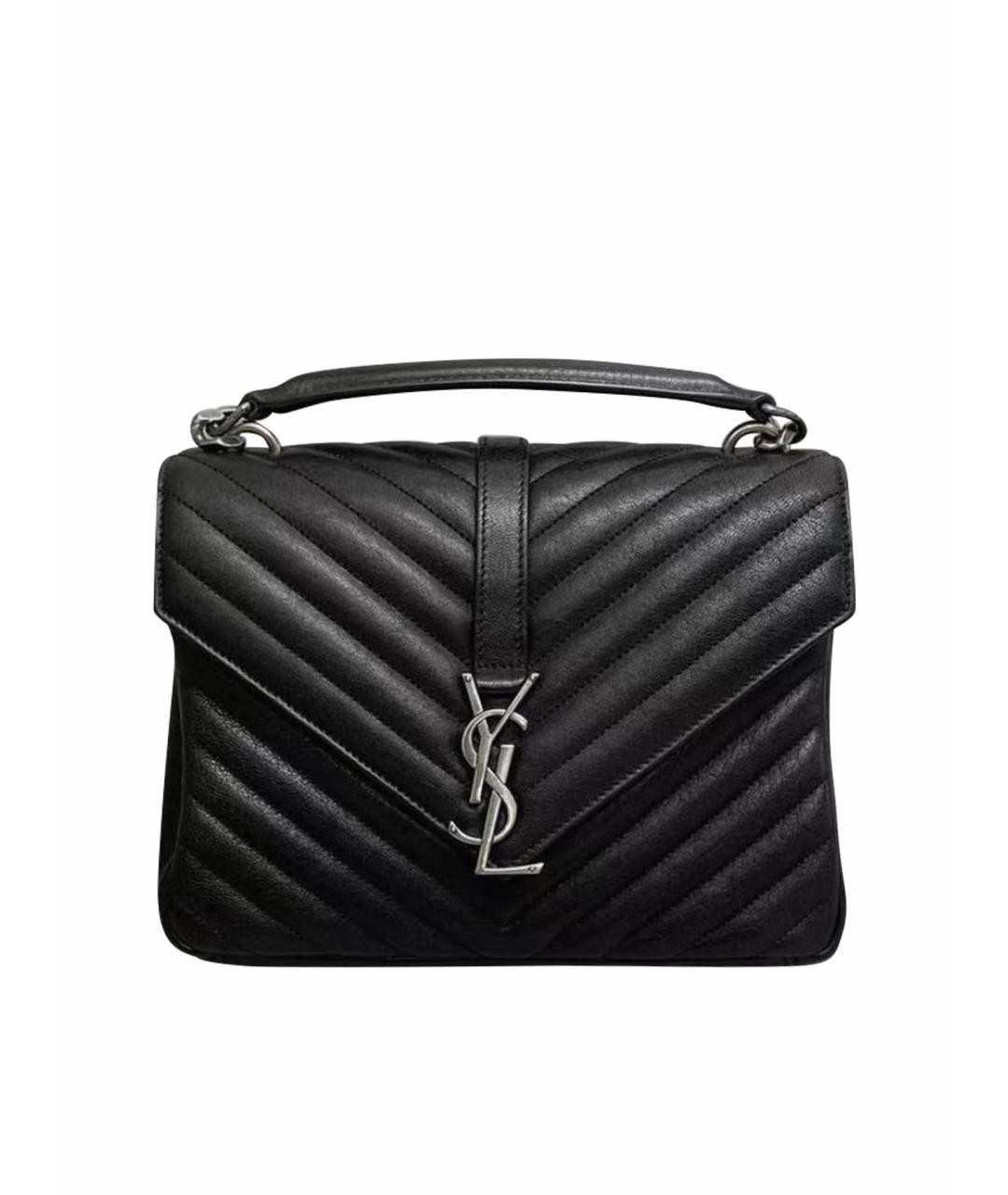 SAINT LAURENT Черная кожаная сумка через плечо, фото 1