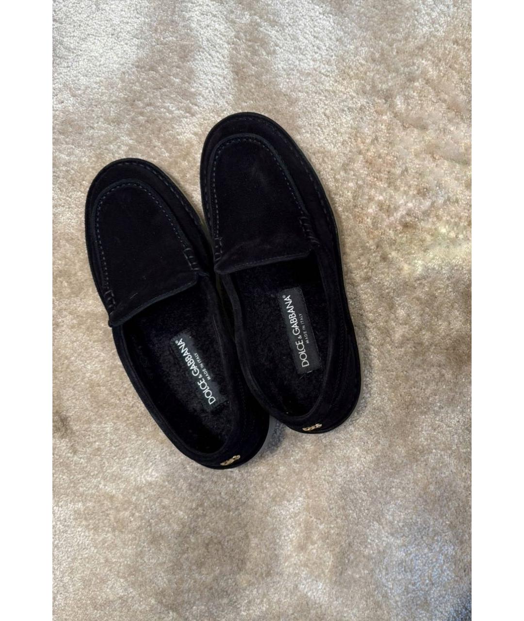 DOLCE&GABBANA Черные замшевые лоферы, фото 5