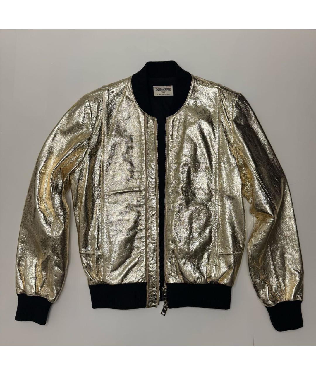 ZADIG & VOLTAIRE Золотая кожаная куртка, фото 7