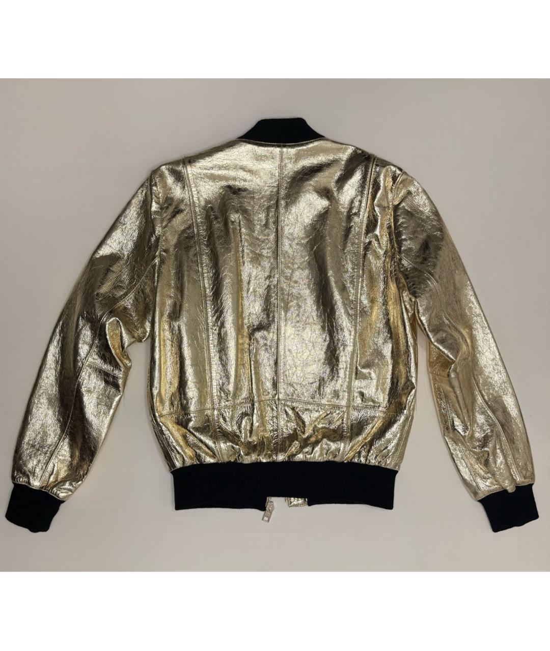ZADIG & VOLTAIRE Золотая кожаная куртка, фото 2