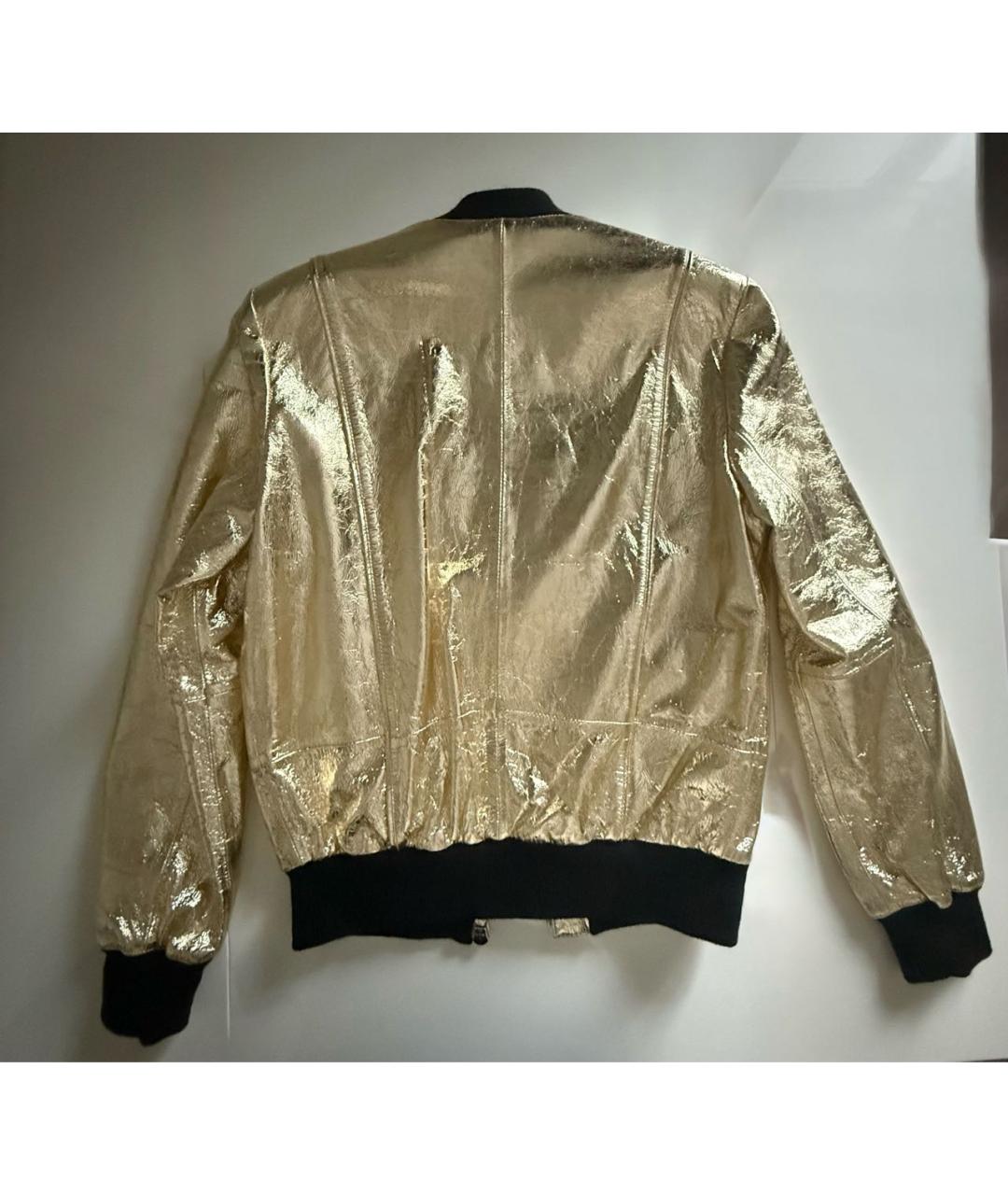 ZADIG & VOLTAIRE Золотая кожаная куртка, фото 4