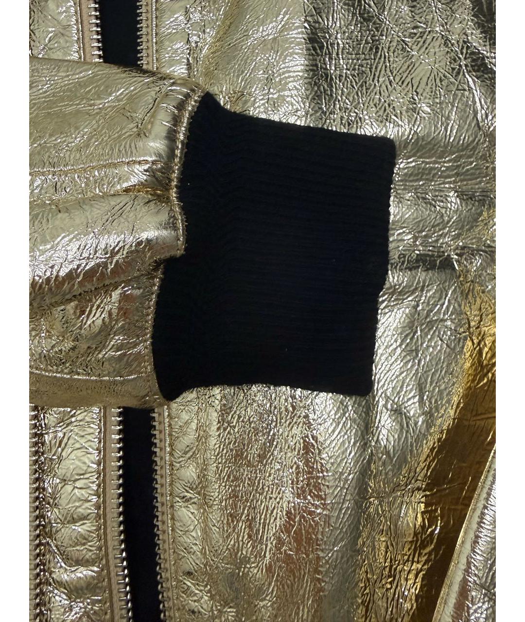 ZADIG & VOLTAIRE Золотая кожаная куртка, фото 5