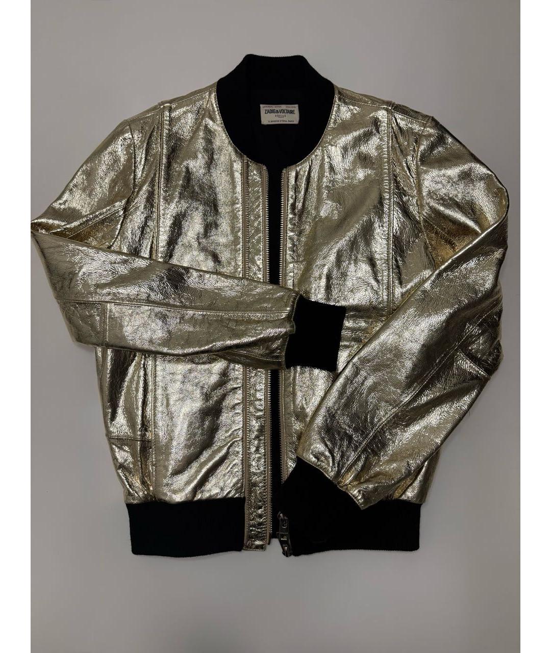 ZADIG & VOLTAIRE Золотая кожаная куртка, фото 8