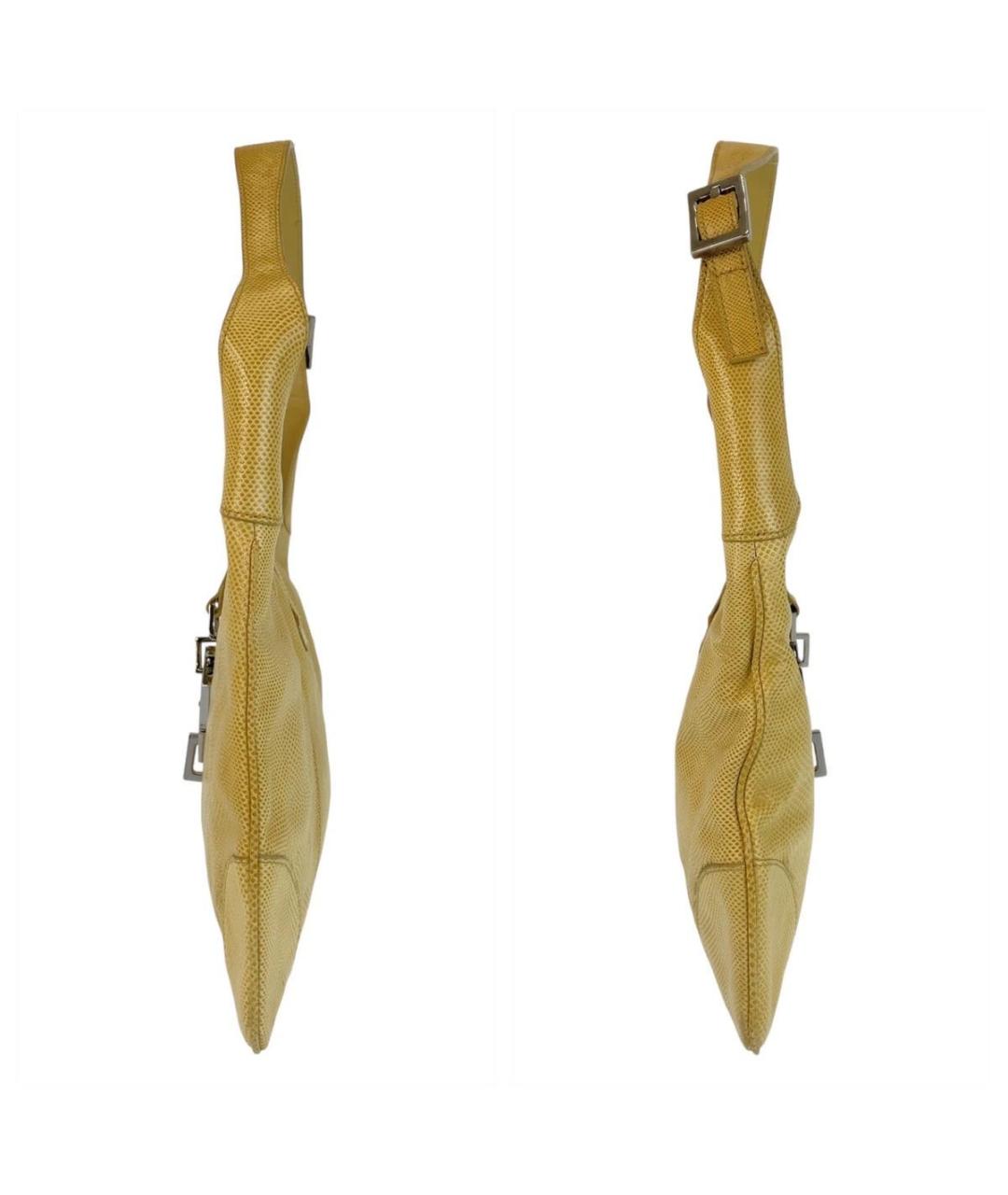 GUCCI Желтая кожаная сумка с короткими ручками, фото 3