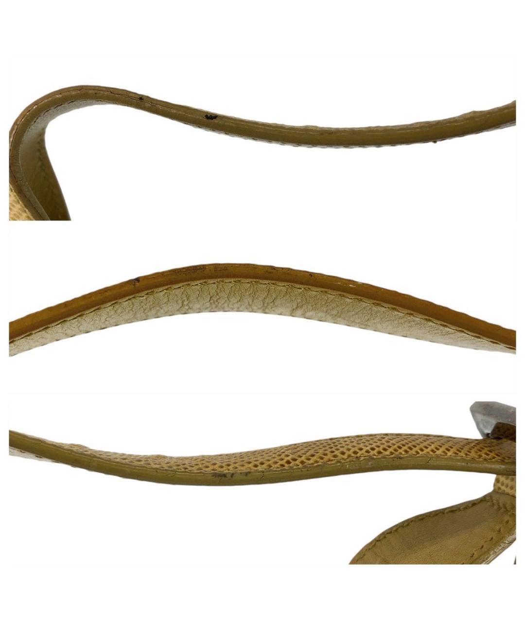 GUCCI Желтая кожаная сумка с короткими ручками, фото 8