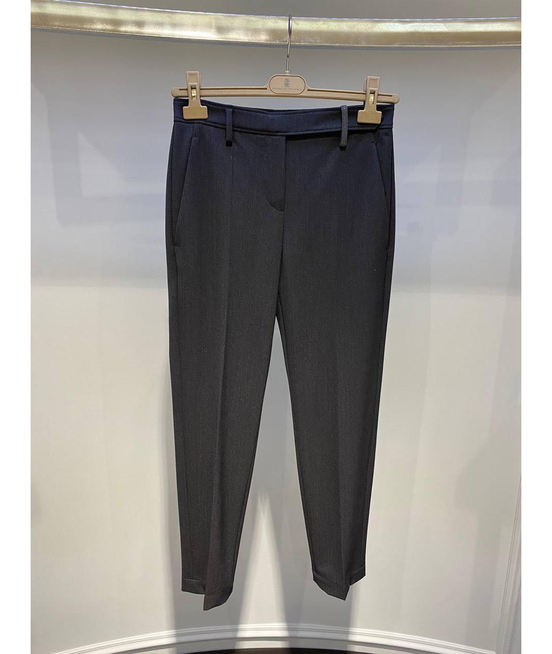 BRUNELLO CUCINELLI Черные прямые брюки, фото 3