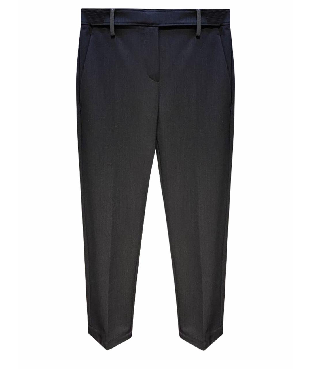 BRUNELLO CUCINELLI Черные прямые брюки, фото 1