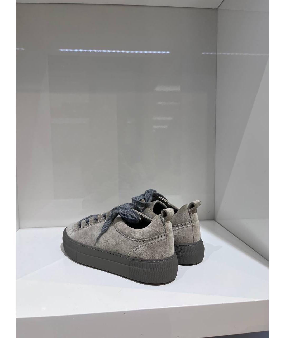 BRUNELLO CUCINELLI Серые замшевые кеды, фото 3