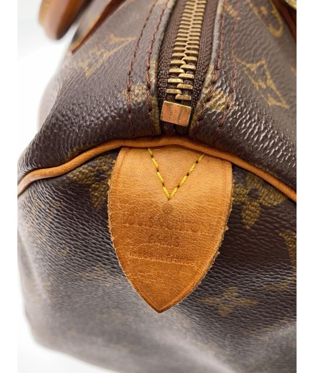 LOUIS VUITTON Коричневая сумка с короткими ручками из искусственной кожи, фото 5