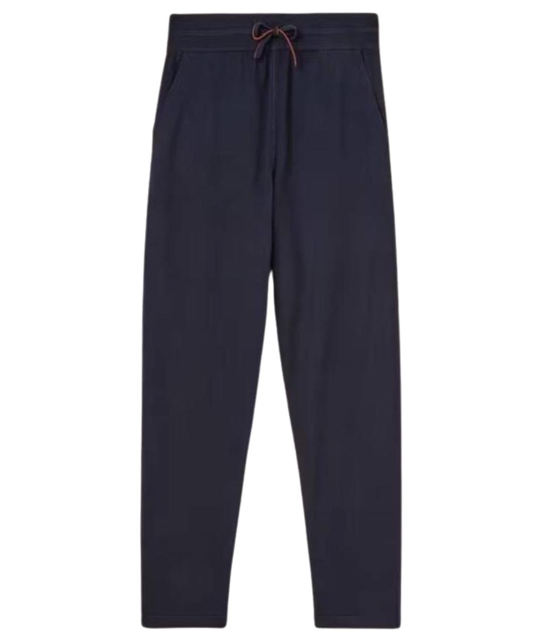 LORO PIANA Темно-синие шерстяные повседневные брюки, фото 1