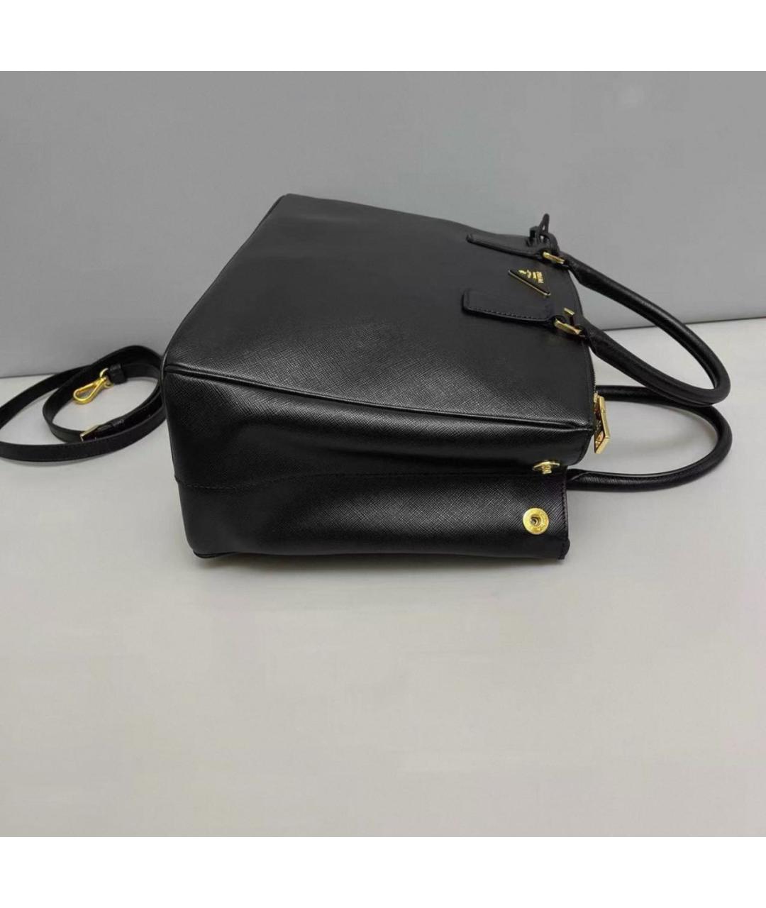 PRADA Черная кожаная сумка тоут, фото 6