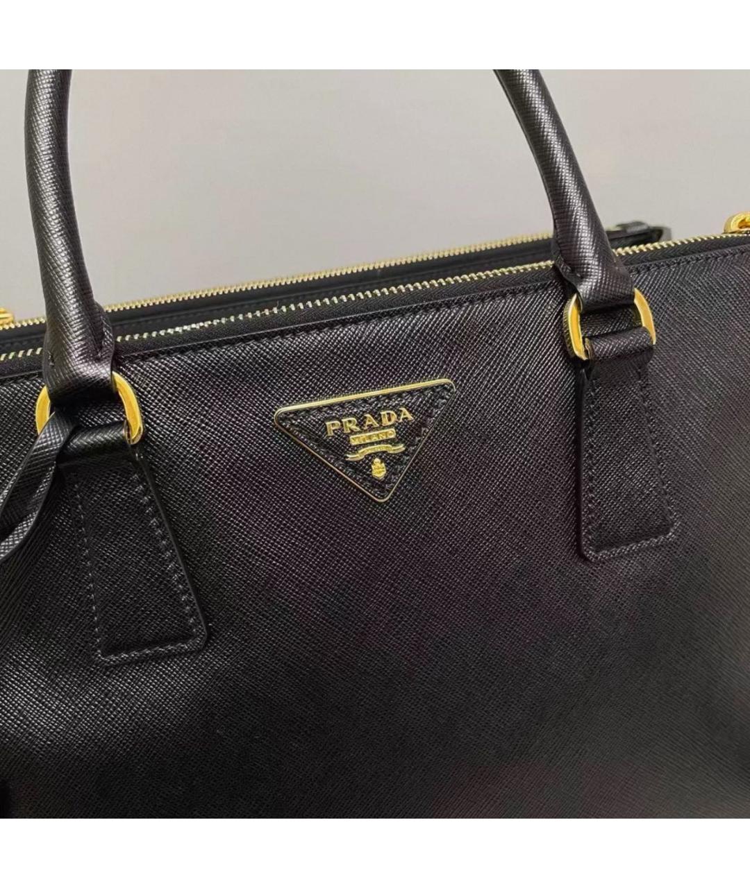 PRADA Черная кожаная сумка тоут, фото 3