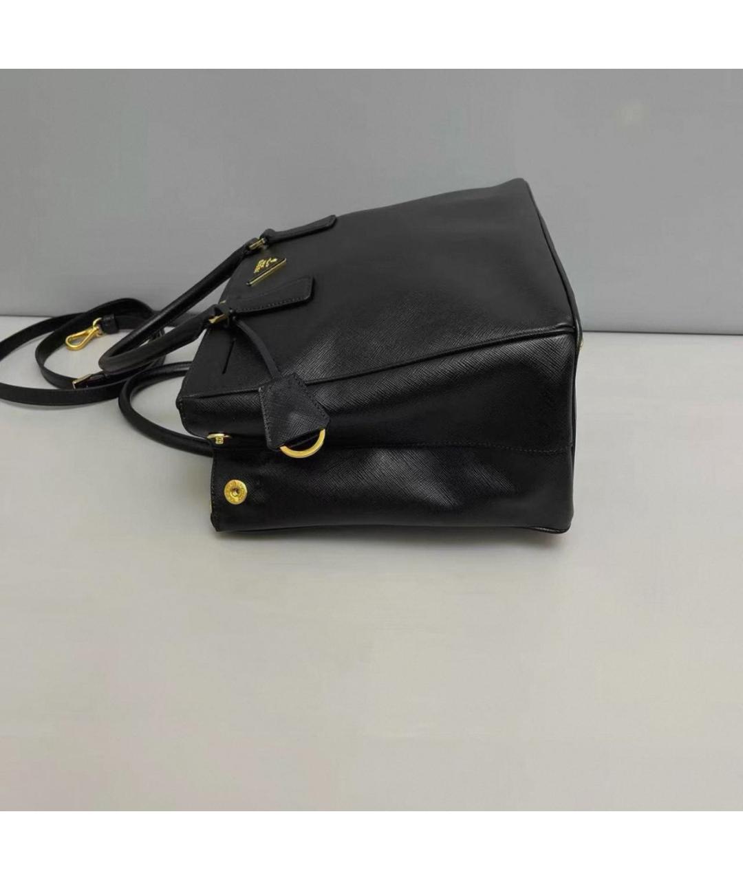 PRADA Черная кожаная сумка тоут, фото 4